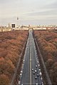 Berliner Siegessäule, Blick von der Spitze Richtung Brandenburger Tor, Charité, Fernsehturm am Alex