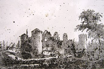 Ruines du château au début du XIX°