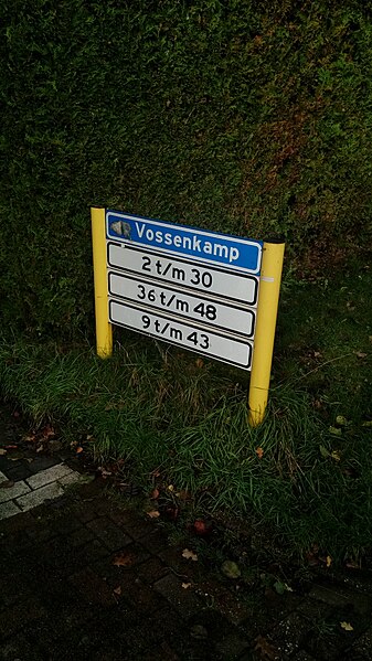 File:Vossenkamp street sign, Winschoten (2019) 02.jpg