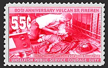 55C/ stamp depicts a Vulcan Rescue Vulcan member rescue Red 55C/.jpg