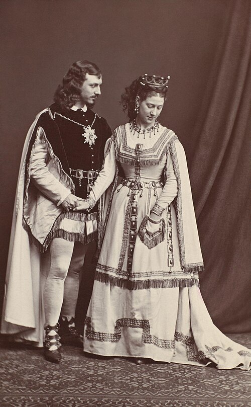 The Kendals as Philamir and Zeolide in W. S. Gilbert's The Palace of Truth (1870)