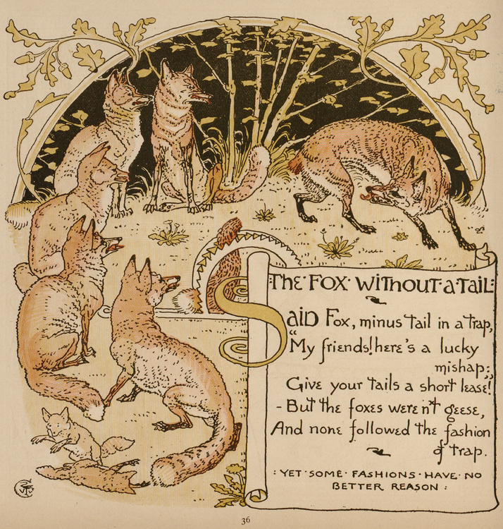 Walter Crane, The fox without a tail