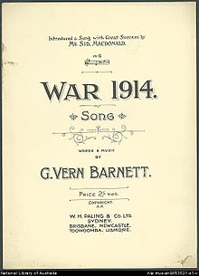 Sheet music to 'War 1914'