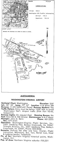The 1970-1971 Virginia State Airport Directory sketch of the airport showing the location of both the 42' tall movie screen across Route 7 from the 17/35 runway and the 50' tall power line on the opposite side of the road Washington-Virginia National Airport - Virginia Guide.jpg