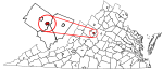 State map highlighting Waynesboro
