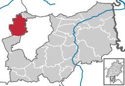 Läget för Weiterstadt i Landkreis Darmstadt-Dieburg