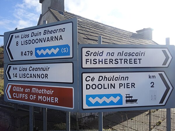 Wild Atlantic Way road signs in County Clare