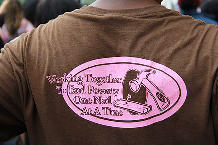 "Working together to end poverty one nail at a time", T-shirt, 50th anniversary of the March on Washington for Jobs and Freedom