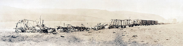 Wrecked German ammunition train, 1918