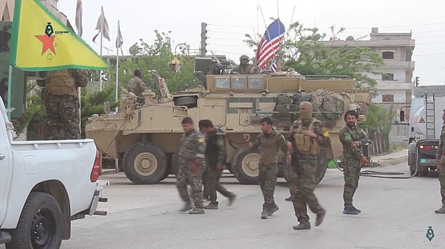 U.S. Army M1126 Stryker armored vehicle in Al-Hasakah, May 2017