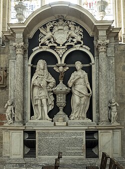 Memorial to William Wentworth, 2nd Earl of Strafford and one of his two wives. York Minster York Minster Wentworth Memorial (43794806192).jpg