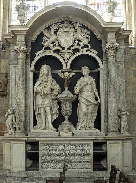 Memorial to William Wentworth, 2nd Earl of Strafford and one of his two wives. York Minster