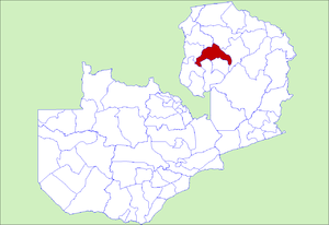 Zambiya'da bölge konumu
