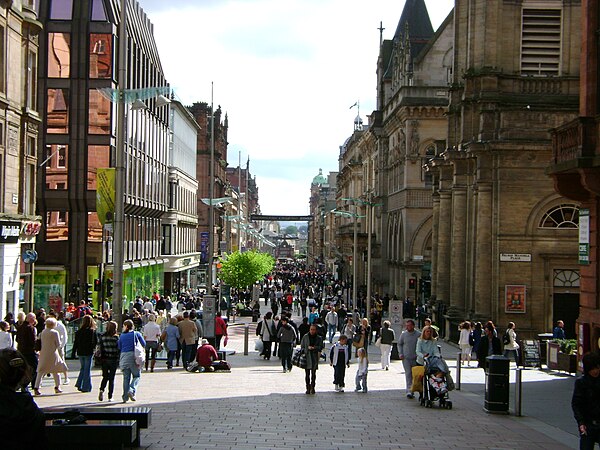 Looking down Buchanan Street towards St Enoch subway station