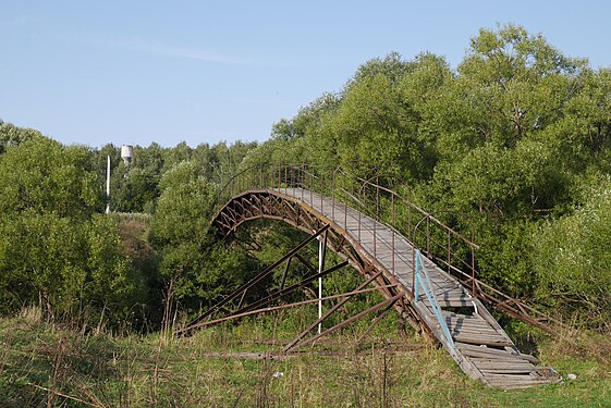 Пешеходный мост в селе Шкинь
