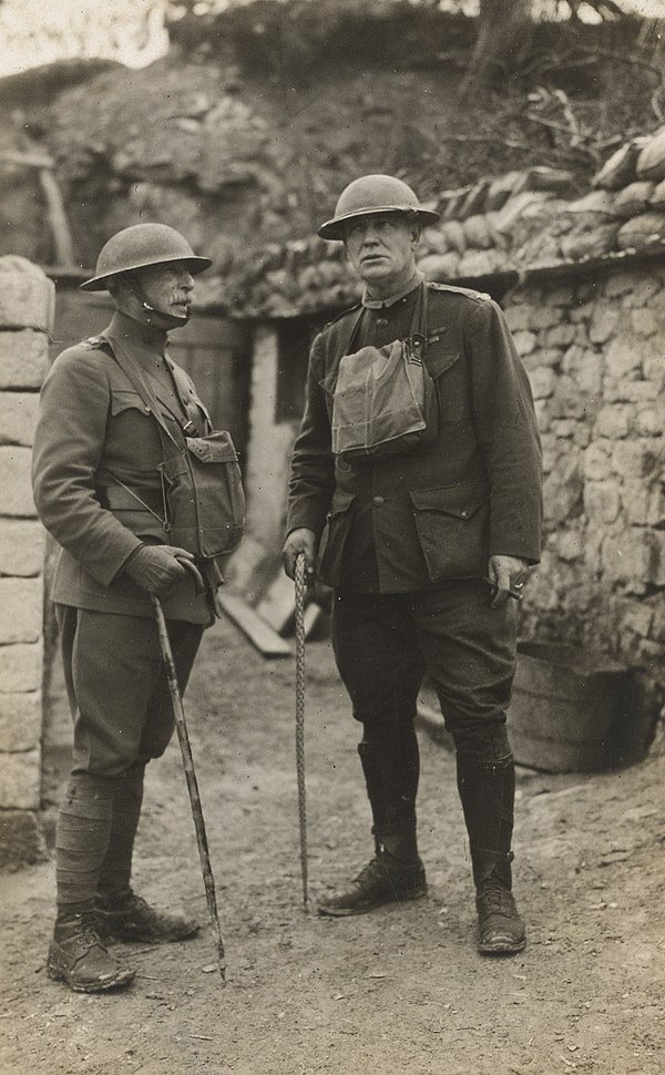 Major General Omar Bundy (left), commanding the 2nd Division, and Colonel Albertus W. Catlin, a recipient of the Medal of Honor, commanding the 6th Ma