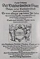 Frontespizio della Bozner Umgang der Passion del 1611 con al centro lo stemma bolzanino