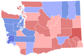 1972 Washington gubernur hasil pemilihan peta oleh county.svg