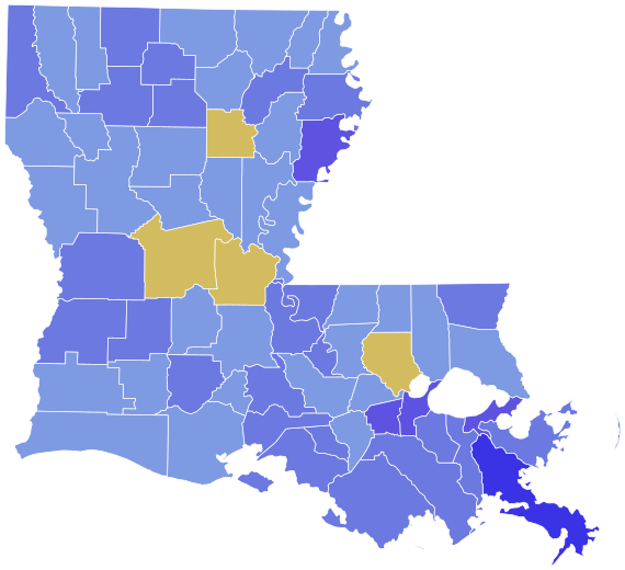 1978 United States Senate election in Louisiana results map by parish.svg