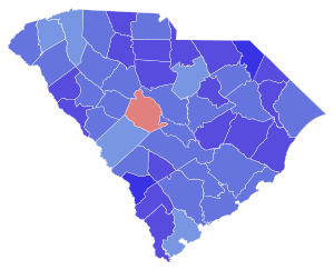 1986 United States Senate election in South Carolina results map by county.svg