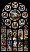 1st Glorious Mystery Stained Glass Window (Resurrection) Cathedral of the Madeleine Salt Lake City.jpg