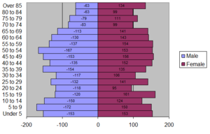 2010 Age distribution census data 2010 age distribution graph-Windom.PNG