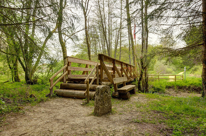 Passerelle sur la Largue, côté français.