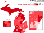 2014 Michigan State Senate election - Republican vote share by district
