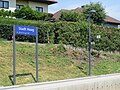 2018-07-17 Train station sign at train station Stadt Haag