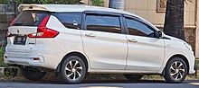 2019 Ertiga GX with two-tone black polished alloy wheels (Indonesia) 2019 Suzuki Ertiga GX (rear), West Surabaya.jpg