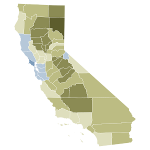 2020 California Proposition 25 results map by county.svg