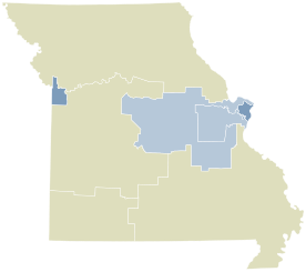 2022 Missouri marijuana legalization initiative by Congressional District.svg