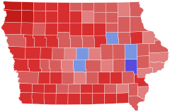 2022 United States Senate election in Iowa results map by county.svg
