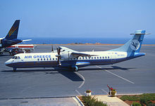 ATR-72 in Heraklion airport. 33ao - Air Greece ATR 72-202; SX-BAO@HER;23.07.1998 (5015857325).jpg