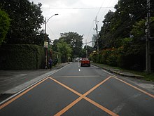 Balete Drive at its intersection with Ohio Street, looking south towards Bougainvilla Street 7975Balete Drive Quezon City Landmarks 38.jpg