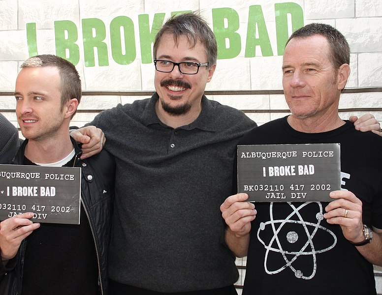 File:Aaron Paul, Vince Gilligan and Bryan Cranston (cropped).jpg