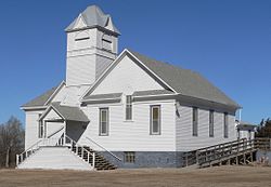 Academy, South Dakota, Church of Christ from SE 2.JPG