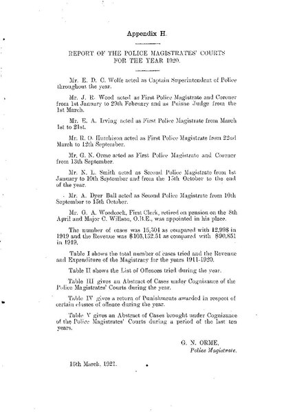 File:Administrative Reports for the year 1920, Appendix H, Police Magistrates' Courts.pdf
