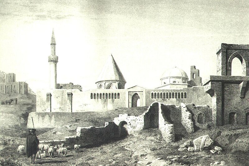 File:Alaeddin Mosque Konya Turkey 1849 engraving.jpg
