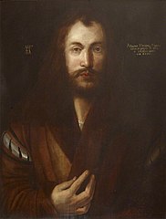 'Self-portrait in a Fur Coat, aged 28' (after Dürer)
