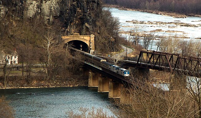 The Capitol Limited arriving at Harpers Ferry en route from Washington, D.C., to Chicago