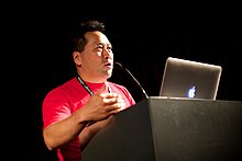 Andrew Lih Andrew Lih talked about video for Wikipedia at Wikimania 2014.jpg