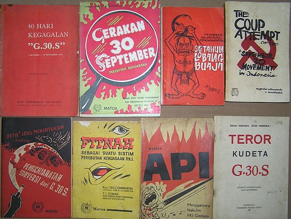 Contemporary anti-PKI literature blaming the party for the coup attempt