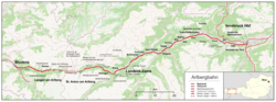 Az Arlbergbahn útvonala