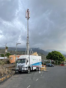 A mobile antenna used during the 2021 Cumbre Vieja volcanic eruption At La Palma 2021 1880.jpg