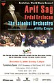 Ünlü Anadolu saz ozanı Arif Sağ ve Atilla Engin - The Istanbul Orchestra konser posteri. NYC 2000