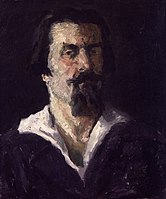 "Autorretrato" de Kazimir Malevich.  Óleo sobre lienzo 55 X 45. 1934