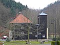 Fire brigade with house, car shed and tower