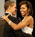 Barack and Michelle Obama at the Home States Ball, 2009