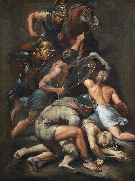 File:Battle of Constantine and Maxentius (detail-of-fresco-in-Vatican-Stanze) c1650 by Lazzaro Baldi after Giulio Romano at the University of Edinburgh.jpg